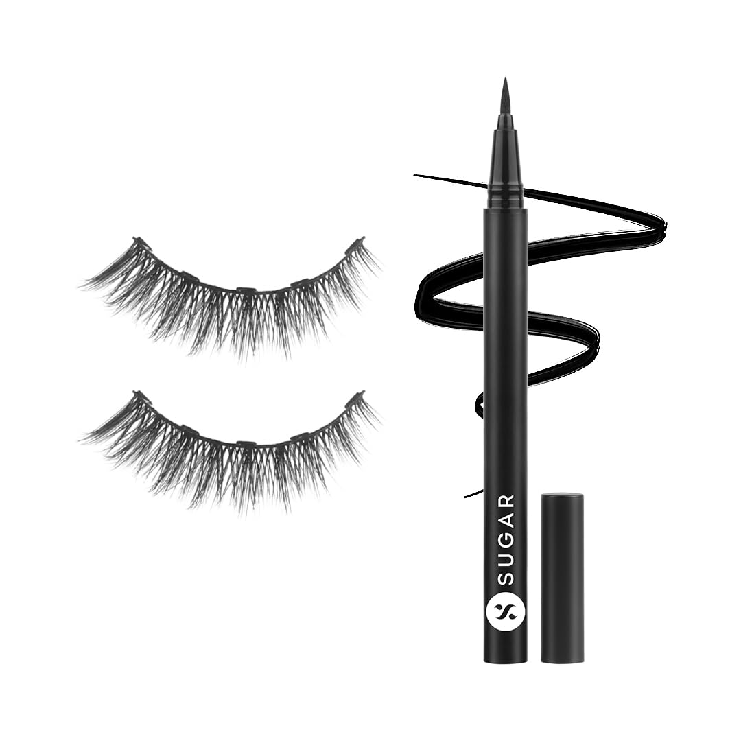 SUGAR Cosmetics Maximeyes Drama Magnetic Eyelashes & Eyeliner, Matte Finish - 02 Exceptional - Chic & Classy (Lengthening) - 3 ml-image-34