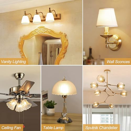 Image of Frosted E26 Led Bulb 6W Equal 60 watt A15 LED Edison Bulb Dimmable Soft White 3000K LED Bulb for Ceiling Fan Light Bulbs,Chandeliers,Wall sconces and Refrigerator Light Bulb 600LM AC120V 6Pack