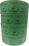 Ticket Guru-Raffle Tickets - (4 Rolls of 2000 Double Tickets) 8,000 Total 50/50 Raffle Tickets {Choose color combo below} ((4) GREEN rolls)