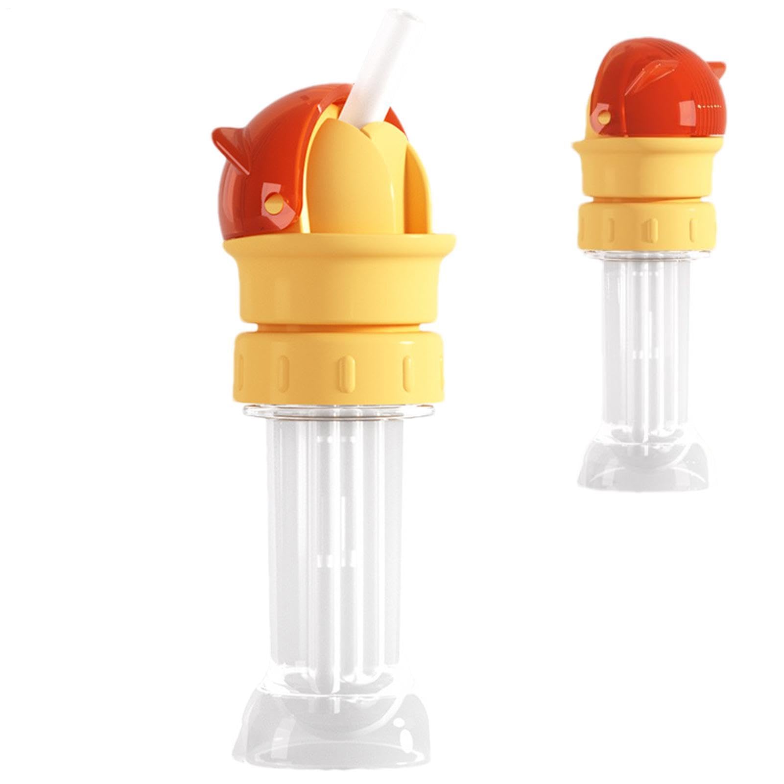Water Bottle Spout Adapter, 2PCS Silicone Bottle Top Leakproof for Kids, Cat Ear Shaped Drinking Bottles Spout Cover with Straw, Reusable Milk Bottles Top Cap Detachable, for Kids Products — view 7