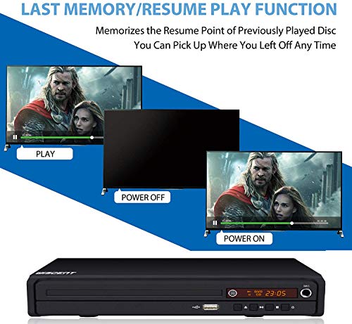 Dvd Player For Tv, Dvd Player With Hdmi & Av Output (Hdmi & Av Cable Included), All-Region Free, Usb/Mic Input,Coaxial Digital Out,Dvd/Cd/Mp3 Disc Player,Pal/Ntsc,Cd Players For Home(Wst-977) #TOP5