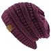 Thick Slouchy Knit Unisex Beanie Cap Hat,One Size,Purple