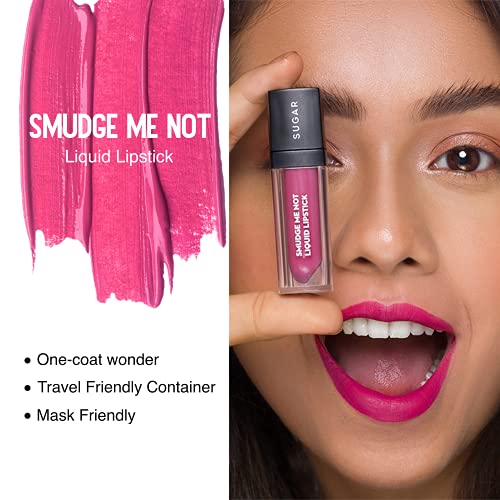 Image of SUGAR Cosmetics Smudge Me Not Liquid Lipstick, Matte Finish - 39 Pink Sync (Rosy Magenta), 4.5ml