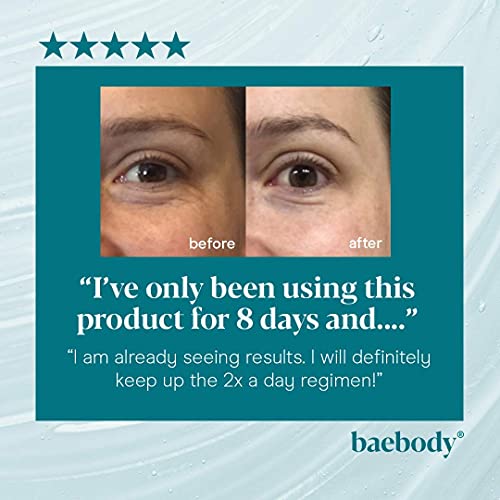 Baebody Eye Gel for Under and Around Eyes to Smooth Fine Lines, Brighten Dark Circles and De-Puff Bags with Peptide Complex and Soothing Aloe, 1.7 Fl Oz