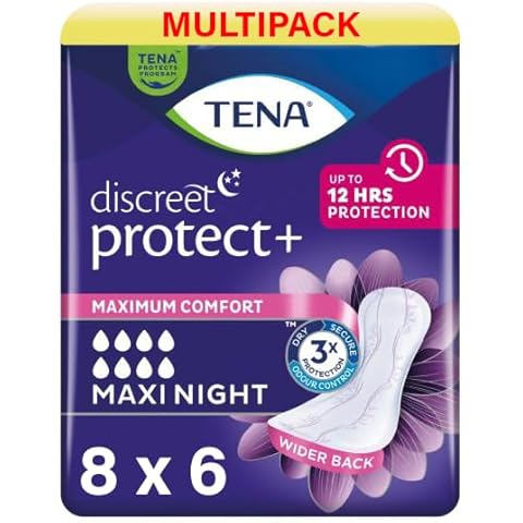 48 TENA Lady Discreet Maxi Night Pads Cover