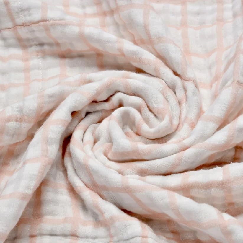 Luxury Layered Baby Blanket – Soft, Breathable, and Elegantly Designed (Pink)