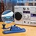 BlueKey Mini CW Key Morse Radio HAM Big Double Paddle Morse Code Key Aluminum Alloy Body with Speaker Base Blue