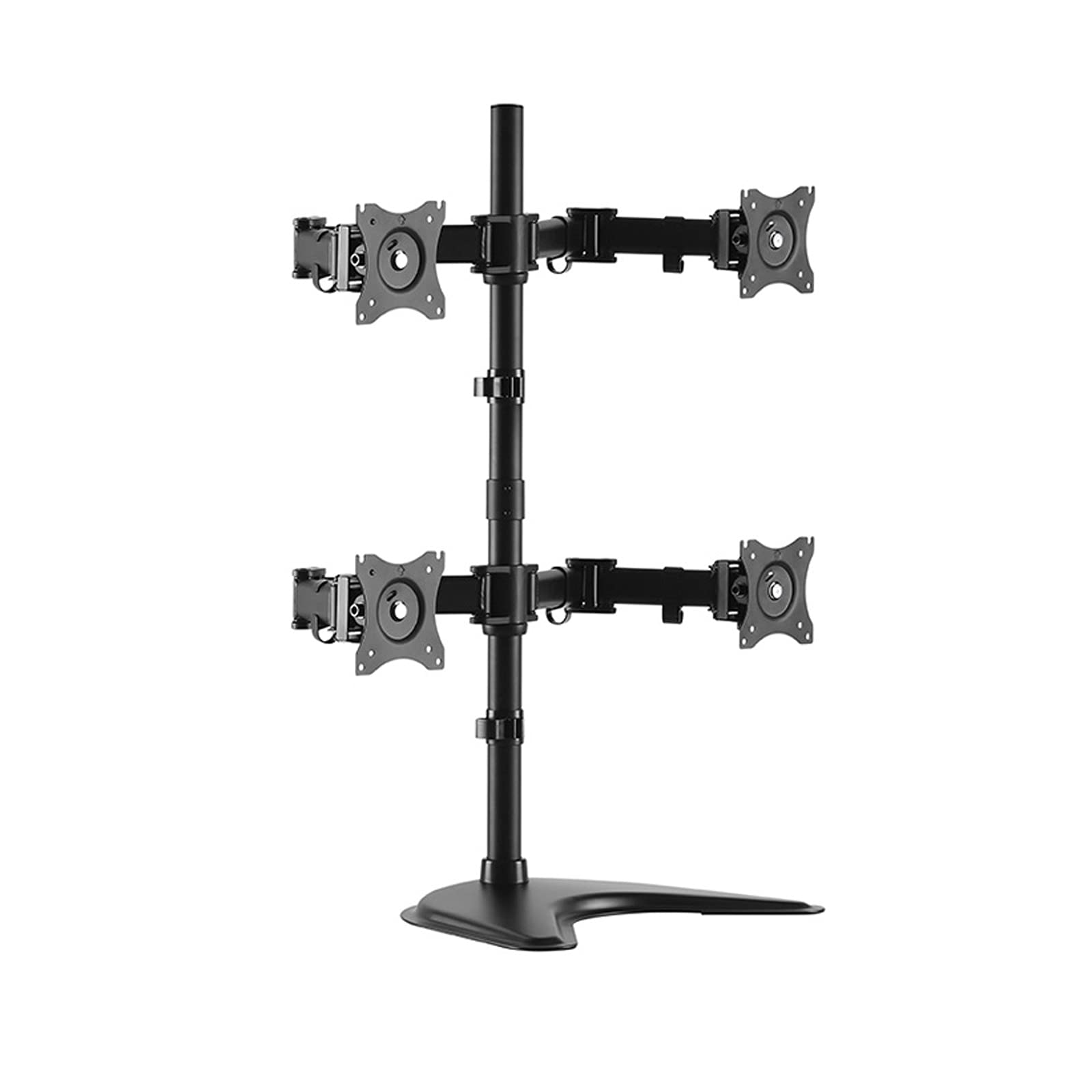 Aioneer Monitor Desk Mount Quad Monitor Stand Adjustable Heavy Duty Monitor Stand Metal Monitor Mount Stand With Free-Standing Base, Each Arm Holds Up To 17.6 Lbs Computer Monito