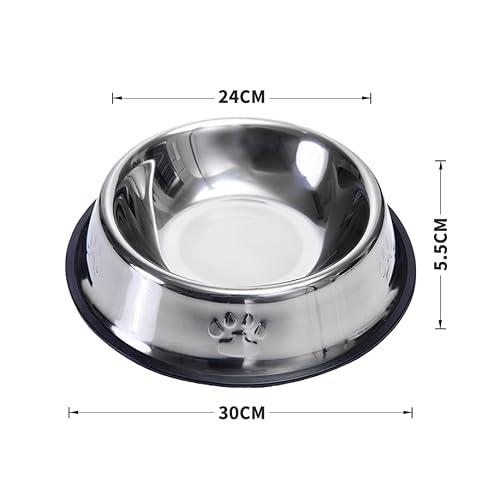 FAMILY'S BACKYARD Dog Bowls,Stainless Steel Dog and Cat Bowls, with a Diameter of 24CM at The Mouth and 30CM at The Bottom for Rust and Corrosion Prevention. — view 2