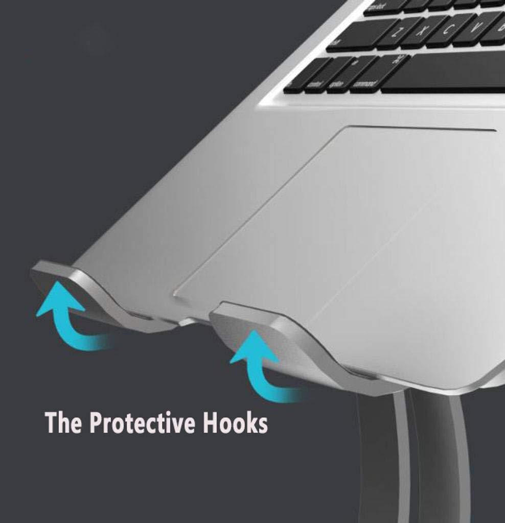 Supporto per Laptop, ergonomico Pieghevole Multi-Angolo Regolabile con Ventola di Calore Supporto per Laptop in Alluminio Supporto per Computer Adatto per Ufficio Scuola casa-Grigi