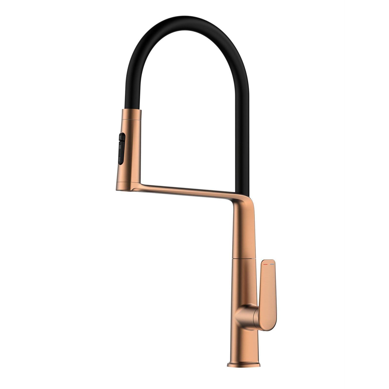 Grifo Fregadero Cocina Flexible Extensible Cuello de Cisne Grifos de Cocina Fregadero Extraible 3 Modos,oro Rosa Cepillado