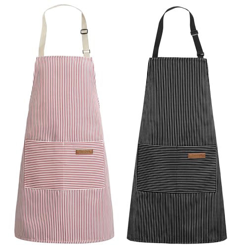 Image of Syntus Apron for Men Women, Adjustable Cooking Kitchen Chef Aprons with 2 Pockets