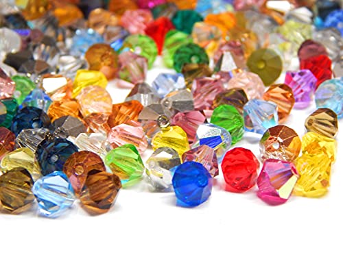 Preciosa Bohemian Crystal Pearls 6 mm Double Cone Colourful Mix Czech Pearls Glass Pearls Bicone Beads Pack of 50 - Image 4