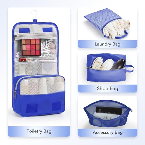 Image of OlarHike 10-Pack Compression Packing Cubes for Travel Essentials,Compressible Expandable Packing Cubes for Suitcase,Luggage Garment Bags for Travel,Handy Helper for Organizing Clothes(Klein Blue)