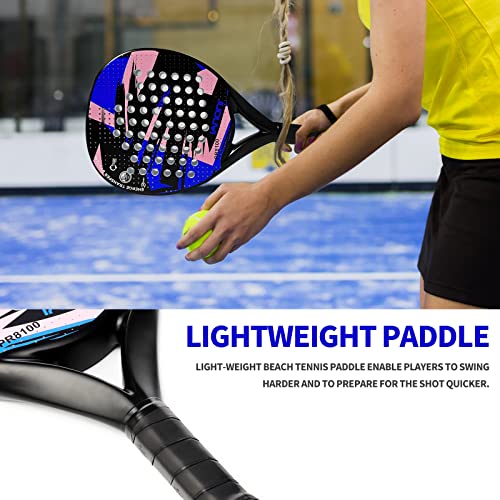 Image of Padel Racket Carbon Fiber Surface with EVA Memory Flex Foam Core Lightweight Padel Racquet