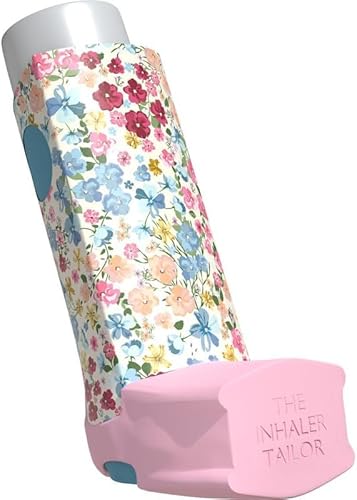 The Inhaler Tailor Inhaler Holder - for Ventolin & Shorter Style - Vegan Leather - Adults & Kids Asthma Inhaler Case with Eyelet for Keychain/Lanyard - Handmade (Ventolin, Vintage Wild Flowers)