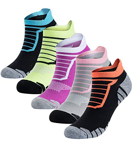 5 Pairs No Show Socks Womens Invisible Non Slip Flat Boat Liner Socks