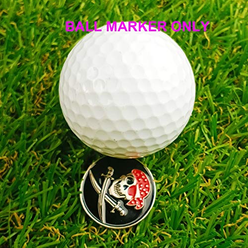 Image of Golf Ball Markers Assorted Patterns Value Pack of 12 Golf Gifts, Golf Cap Clips and Divot Repair Tools Parter Accessories Sets for Men Women Kids Golfer(Skull Ball Markers)