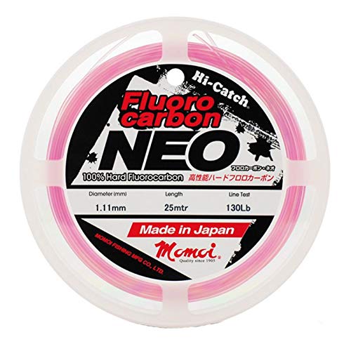 Momoi Filo da Pesca Fluorocarbon Neo Fluorocarbon Ideale per Tutte Le Tecniche di Pesca Spinning Surfcasting Trota Bolognese Lago Invisibile in Acqua Resistente al Nodo e con POCA Elasticit