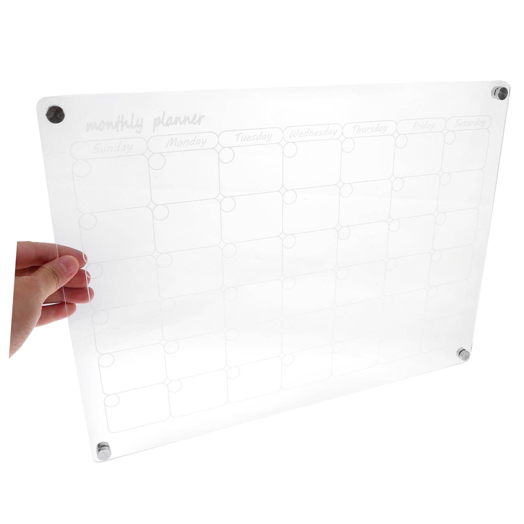 Angoily Calendario de Borrado Seco Mensual y Semanal para Nevera Pizarra Planificadora de Comidas Transparente Planificador Semanal Magnético para Cocina Menú de Cena para Refrigerador
