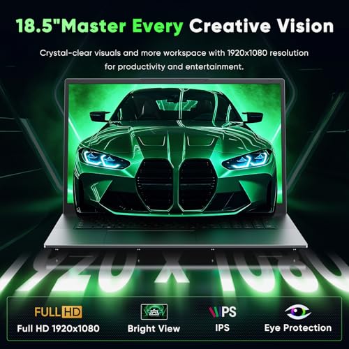 Image of 18.5 inch FHD Laptop Computer, 16GB RAM 1TB SSD, Dual-Core m3-8100Y up to 3.4GHz, HDMI,RJ45,Large Screen Win11 Laptop for Student, Home Business, Multitasking & Entertainment