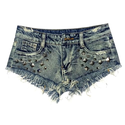 Pantalones cortos de mezclilla ultracortos para evitar el calor con diseño vaquero cómodo