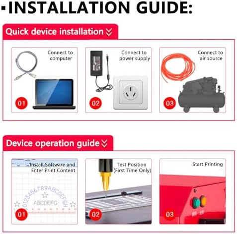 Handheld Pneumatic Dot Peen Marking Machine for Metal - Engraving Letters, Serial Numbers, VIN Codes, Dates & Graphics - Portable Industrial Marking Tool