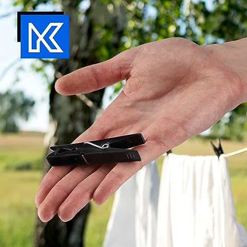 KADAX Wäscheklammern, 20x Klammern aus robusten Kunststoff, Bunte Sockenklammern, Windfeste Klammern für Innen und Außenbereich (Schwarz v2) – Bild 5