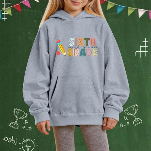 Kids' Hoodie Sweatshirt Athletic Hoodie Boys Girls First Day of School Printed Pullover Long Sleeved Loose Sweatshirts3