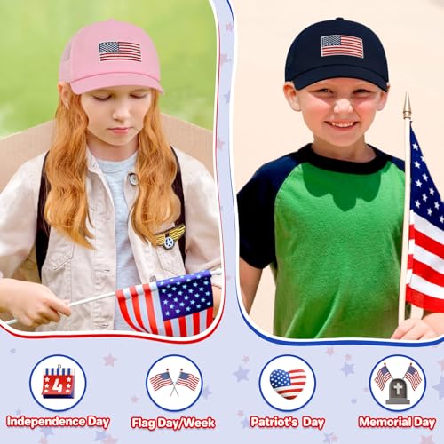 qikqik Baby Baseball Cap Toddler Baseball Hat Baby Ball Cap Infant Hats Toddler American Flag Hat Kids 4th of July Hats USA3