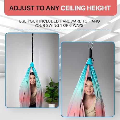 Image of Indoor Sensory Swing for Kids or Outdoor - Holds 300lbs, Double-Layer, & 360 Swivel, Calming Compression Therapy Swing Hammock for Kids & Adults with All Hardware - Sensory-Motor Toys & Gifts