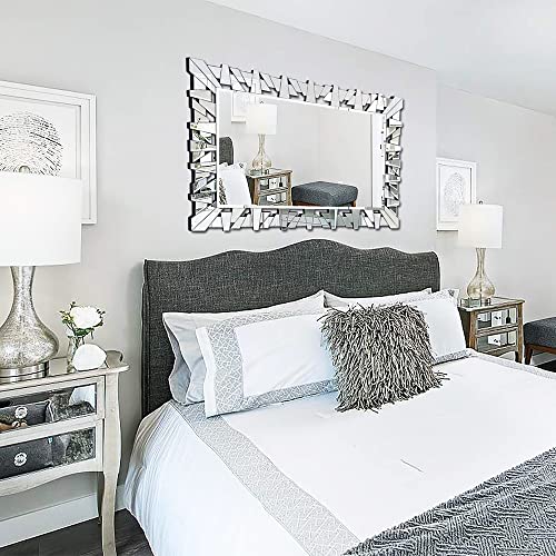 Autdot Wall Mirror For Decor, Large Bathroom Mirror With Beveled Edge, 36" X 24" Modern Accent Mirror For Living Room, Dining Room, Fireplace, Foyer Decor #TOP2