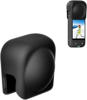 PULUZ Silicone Protective Lens Cover for Insta360 X3 Protective Len Cover Cap for Insta360 X3 Panoramic Action Camera Accessories (Lens Cover)