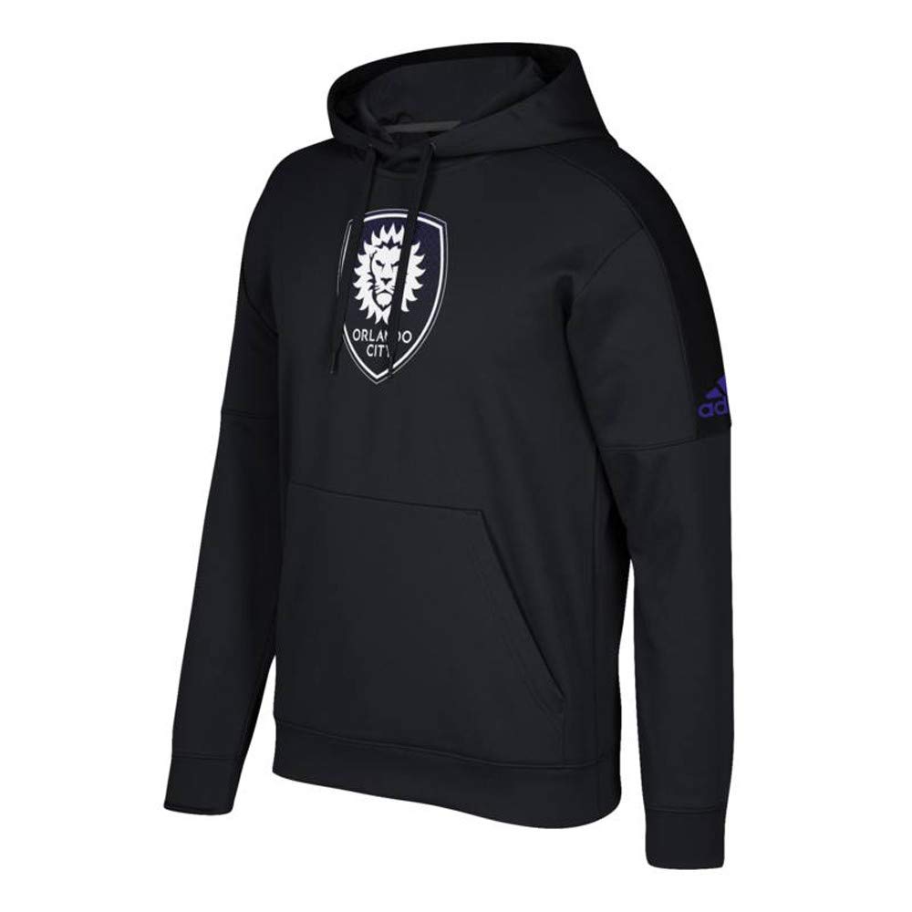 adidas Orlando City SC MLS Men's Black Team Tone Primary Logo Team Issue Climawarm Pullover Hoodie