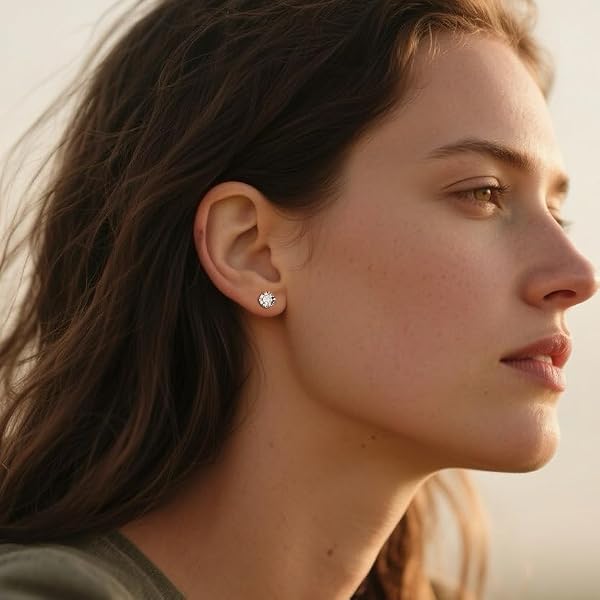5 Pairs Small Stud Earrings for Women Clear Cubic Zirconia Earrings for Sensitive Ears Hypoallergenic Surgical Stainless Steel Tiny CZ Stack Earrings for Multiple Piercing by FriBasics - Image 3