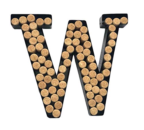 Decomil Wine Cork Holder (A-Z) (Letter W) | Decorative Wine Letters Cork Holder (W) | Wall Art Cork Holder Decor (W)