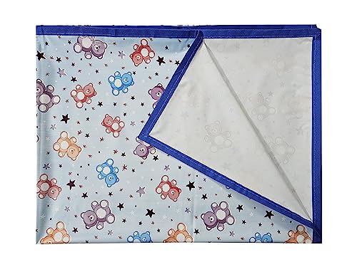 Image of EcoSoft Plastic Sheet,PVC Sheet for Kids,Rubber Sheet for Babies,Bed Wetting Protector(90 x 135 cm) (Blue STARBEAR)