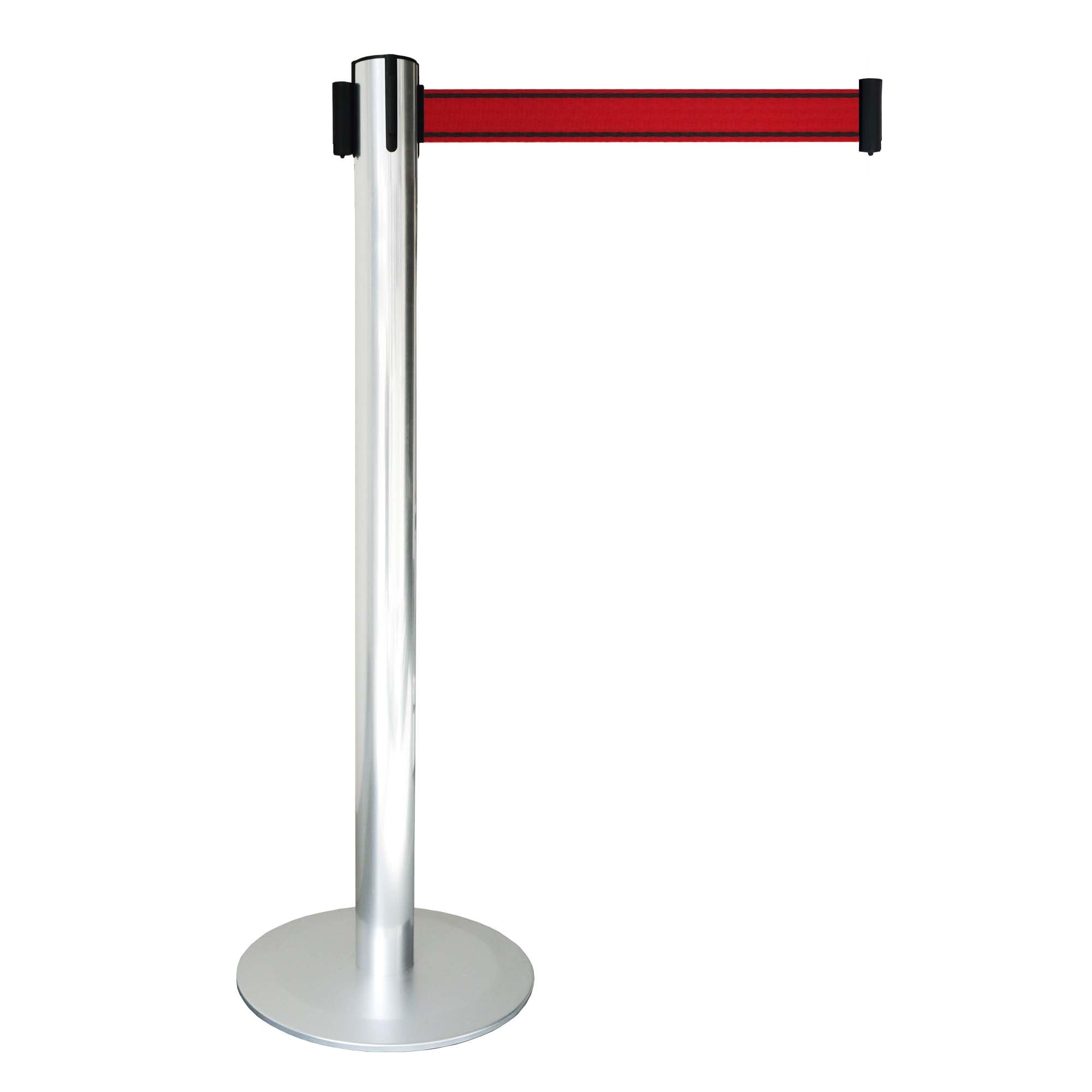 Colonnine ruban blanc rouge pour sécuriser vos zones d'attente