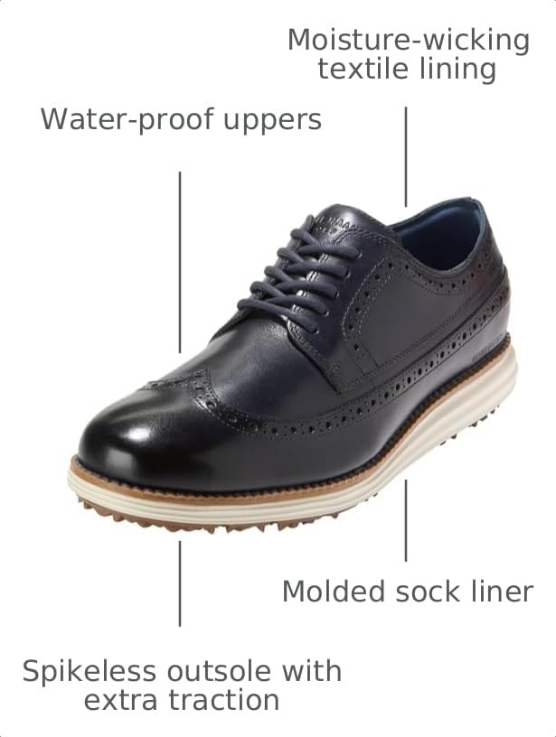 Image of Cole Haan Mens Original Grand Wingtip Oxford Golf