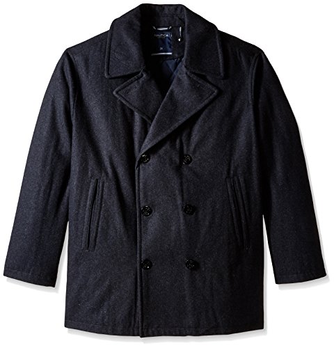 Image of Nautica Men's Wool Blend Peacoat - Double-Breasted Winter Coat, Regular, Big & Tall Sizes