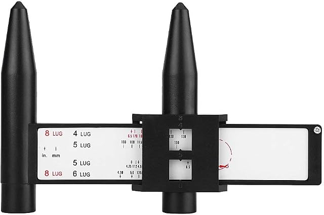 PCD Gauge, Wheel Bolt Pattern Measuring Tool, Wheel Rim Gauge, Car Wheels Rim Bolt Pattern Measuring Gauge Tool PCD Ruler Sliding Caliper for 4 5 6 8 Holes
