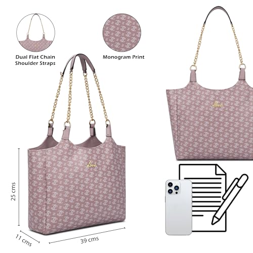 Image of Lavie Women's Mono LL Ariana Tote Bag for Women | Tote Handbag for Work | Ladies purse | Stylish Shoulder Bag | Gift for Women