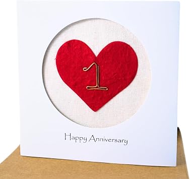 Camellia Bees 1st First Year Wedding Anniversary Card For Her Him, Handmade Anniversary Card for Wife, Husband, Couple1st