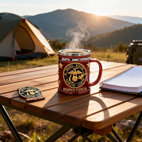 Taza de acero inoxidable USMC 15oz Rojo miniatura 7