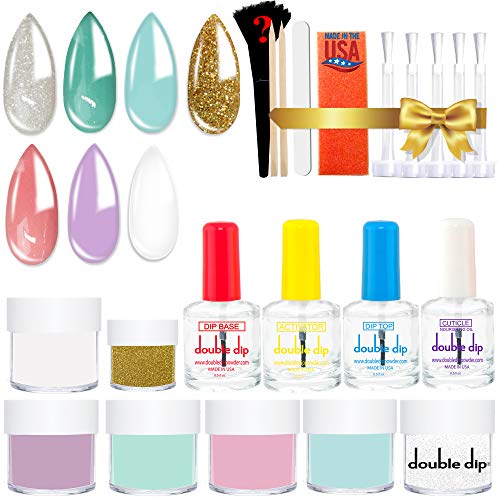 Dipping Powder Starter Kit |7 Colors 0.5oz-MADE IN USA| 2X VOLUME|Pastel Dip Powder