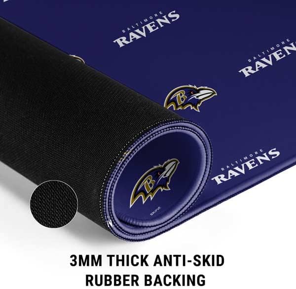 Vista 44 de Skinit Alfombrilla de mouse extragrande para juegos – Diseño desgastado con licencia oficial de Baltimore Ravens con bordes cosidos, impermeable