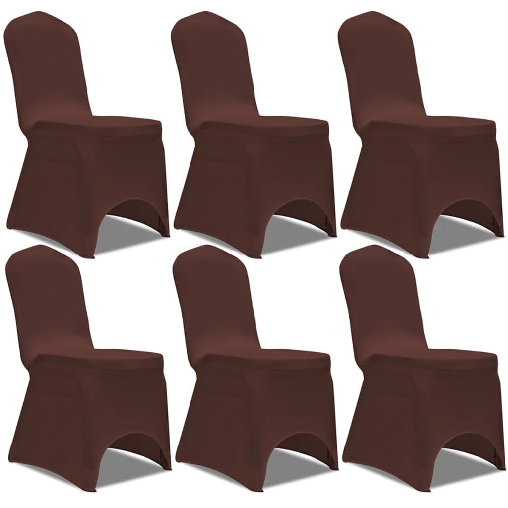vidaXL Funda de Silla elástica 6 Unidades marrón