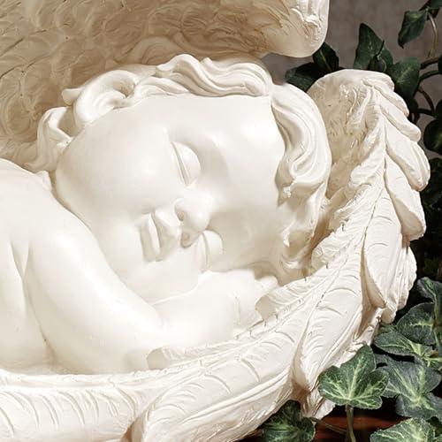 Escultura de Ángel en Alas Suaves Marfil miniatura 4