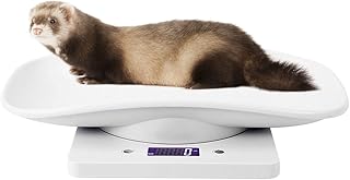 Ferrets Digital Pet Scale Precision LCD Display Small Animal Weight Scale with Removable Tray for Kitten, Rabbit, Guinea Pig, Hedgehog, Hamster, Chick, New Born Pets (White)