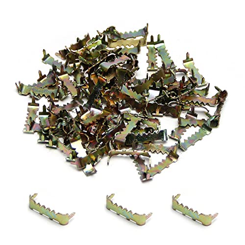 Image of MroMax 100PCS No Nail Sawtooth Picture Hangers 1.02 inch Nailess Zinc Plated for Hard and Soft Wood Frames Hanging Colored Zinc